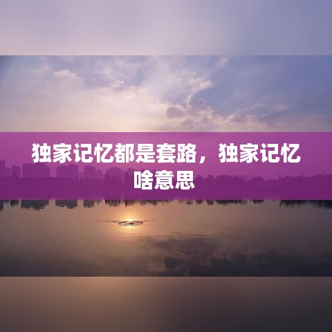 獨家記憶都是套路，獨家記憶啥意思