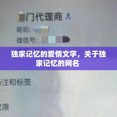 獨(dú)家記憶的愛情文字，關(guān)于獨(dú)家記憶的網(wǎng)名