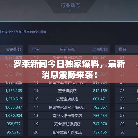 羅萊新聞今日獨(dú)家爆料，最新消息震撼來襲！