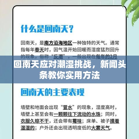 回南天應(yīng)對潮濕挑戰(zhàn)，新聞頭條教你實用方法