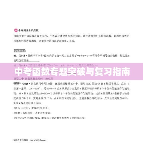 中考函數(shù)專題突破與復(fù)習指南