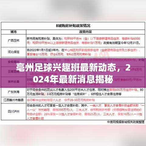 亳州足球興趣班最新動態(tài)，2024年最新消息揭秘