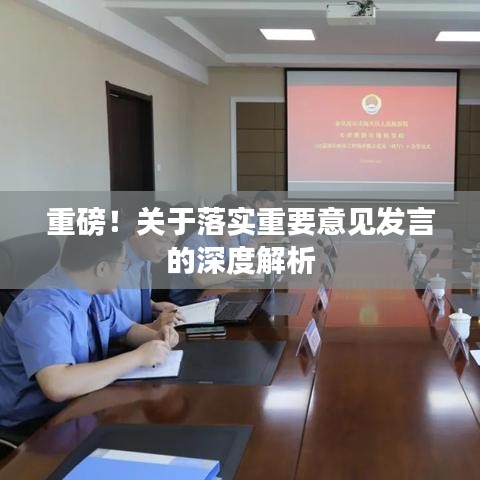 重磅！關(guān)于落實(shí)重要意見(jiàn)發(fā)言的深度解析