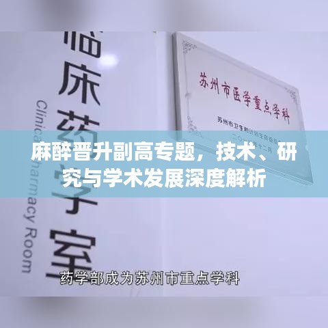 麻醉晉升副高專題，技術(shù)、研究與學(xué)術(shù)發(fā)展深度解析
